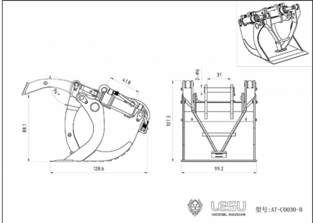 Hydraulische Greifschaufel für Lesu Bagger