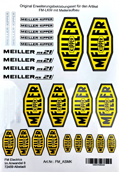 Aufkleberbogen Meiller Kipper