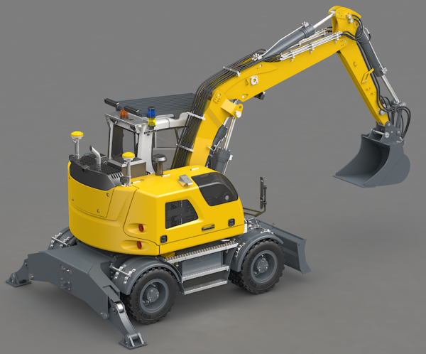 FM914 Kurzheck-Hydraulik Radbagger 1:14