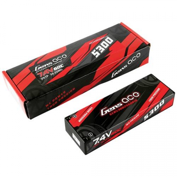 Gens Ace Lipo 5300mah 7.4V 60C 2S1P Hardcase Akku