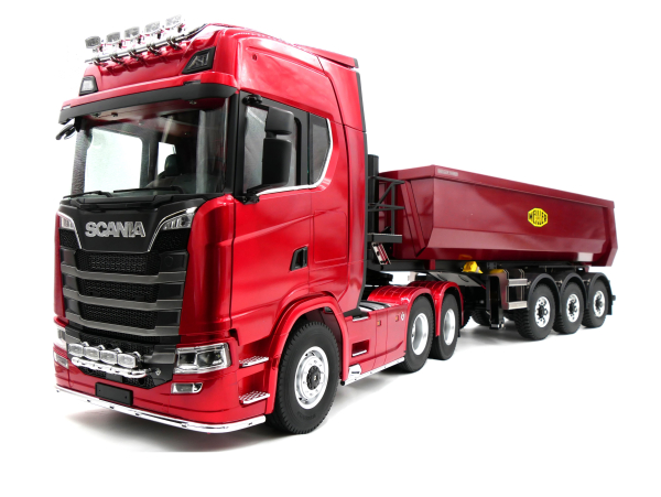 Zugmaschinen Set ! Scania Zugmaschine mit Hydraulischem Auflieger 1:14