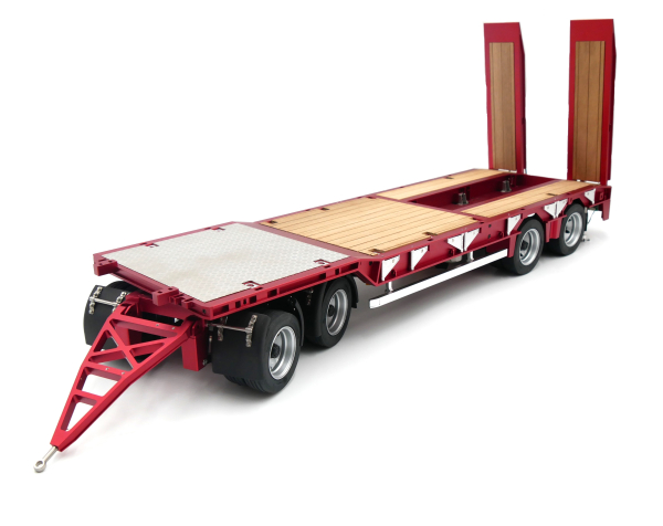 FM 4-Achs-Tieflader-Anhänger mit hydraulischen Rampen 1:14