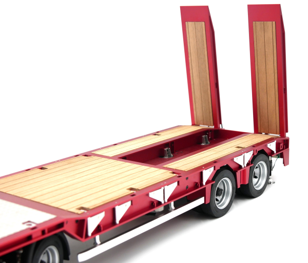 FM 4-Achs-Tieflader-Anhänger mit hydraulischen Rampen 1:14