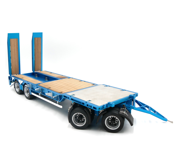 FM 4-Achs-Tieflader-Anhänger mit hydraulischen Rampen 1:14