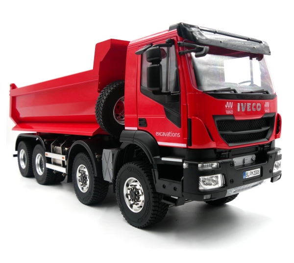 Iveco 8x8 Hydraulik 1:14 LKW Kipper in Rot