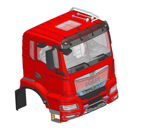 MAN TGS 3 Metall Kabinenhaube 1:14 Bausatz